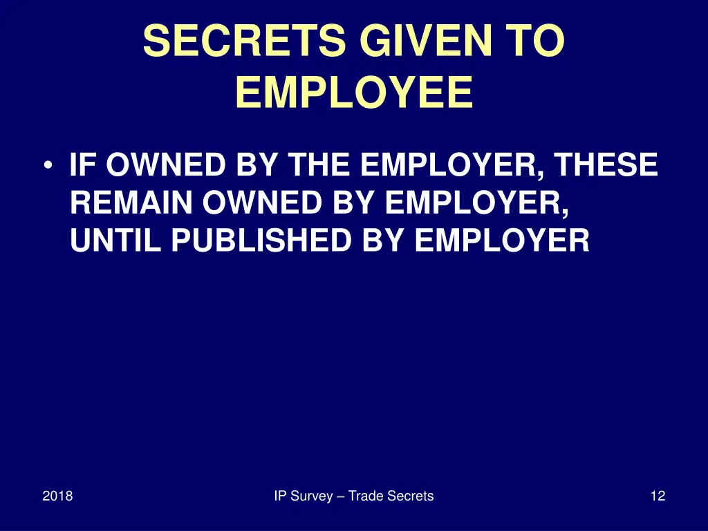 secrets given to employee