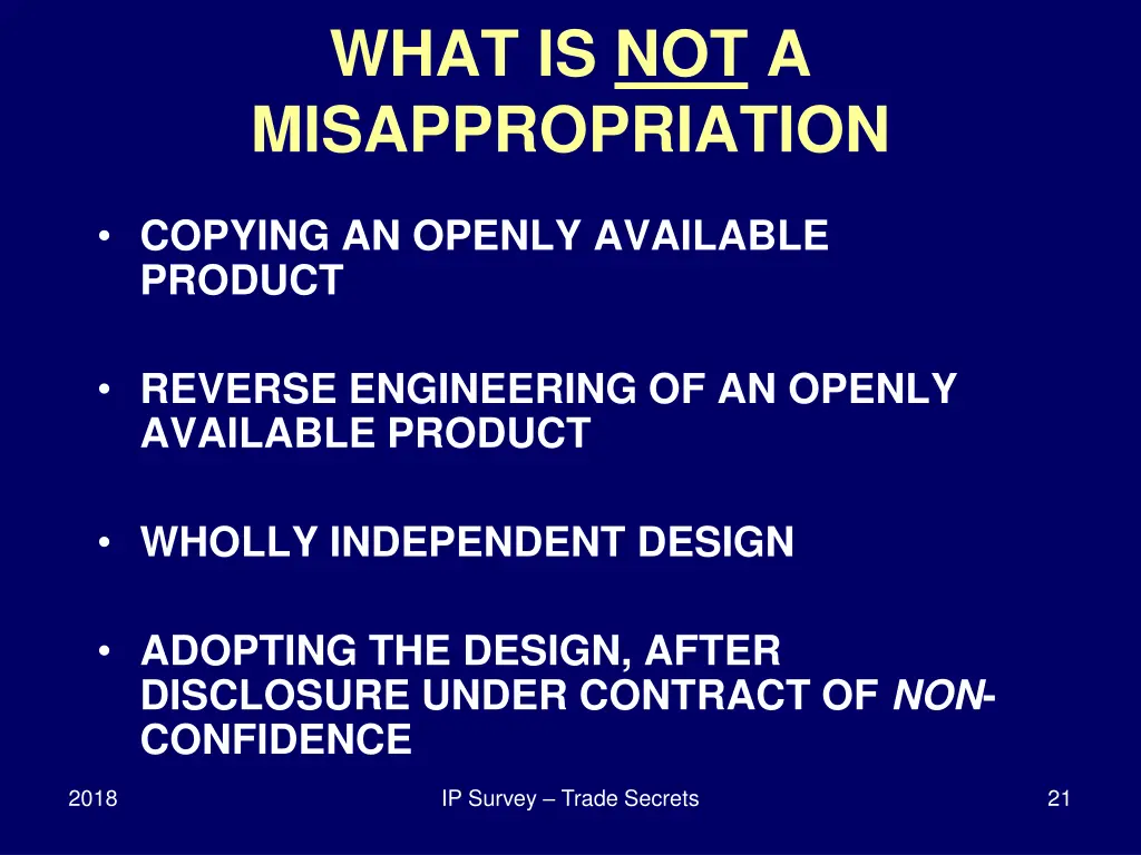 what is not a misappropriation