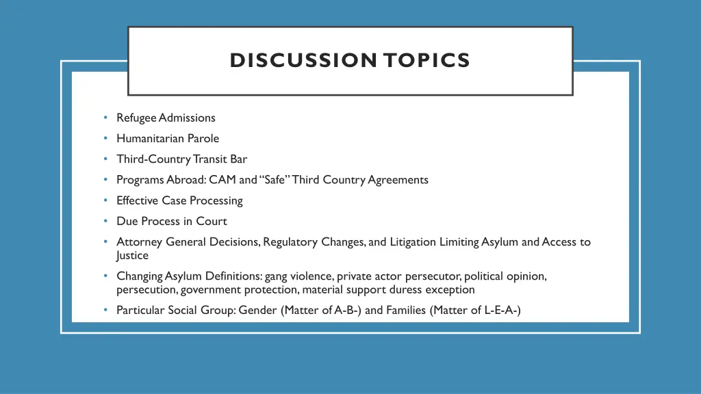 discussion topics