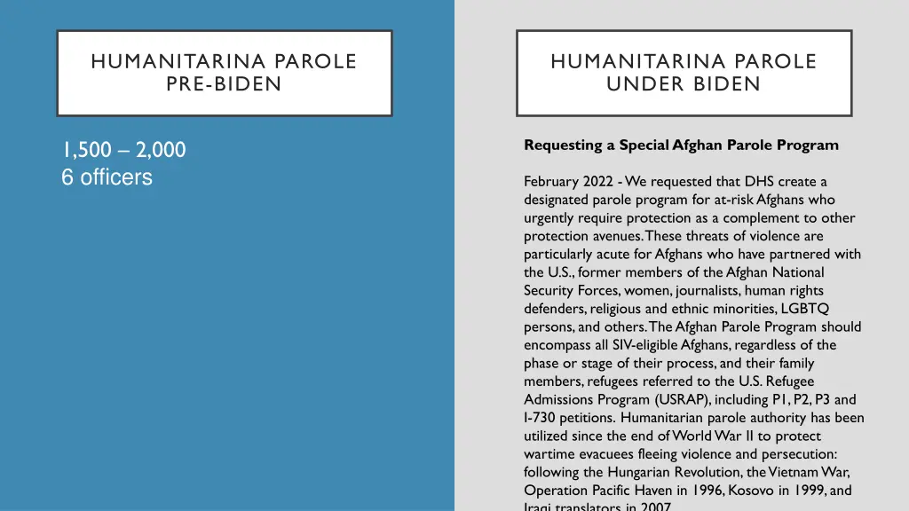 humanitarina parole pre biden