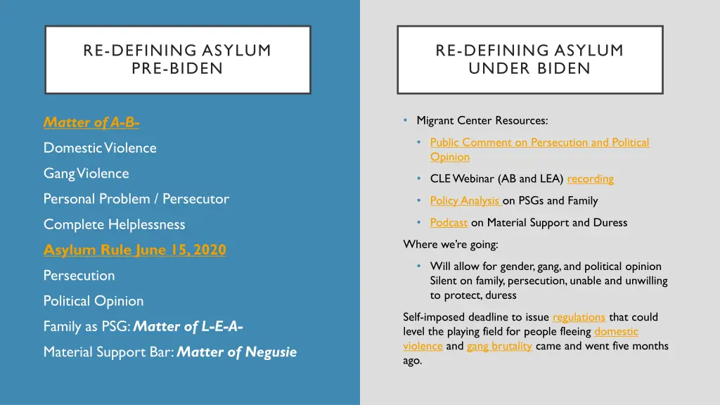 re defining asylum pre biden