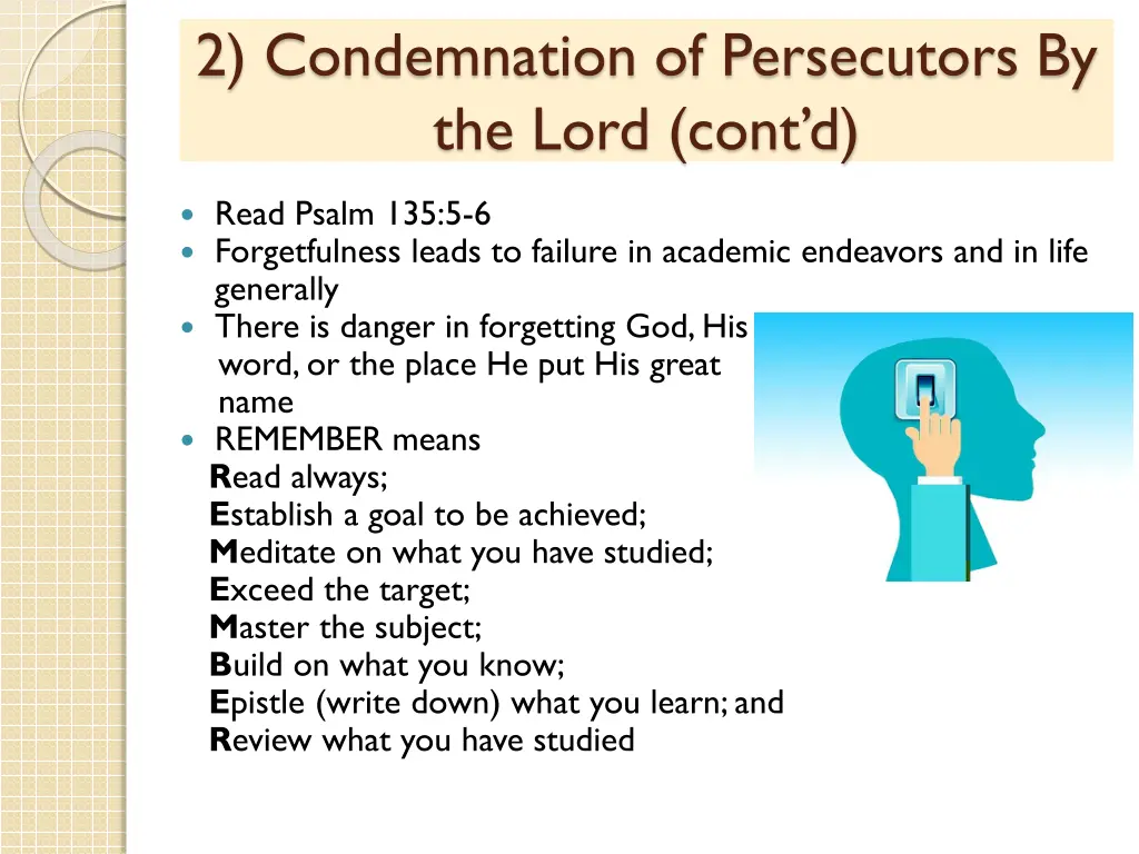 2 condemnation of persecutors by the lord cont d