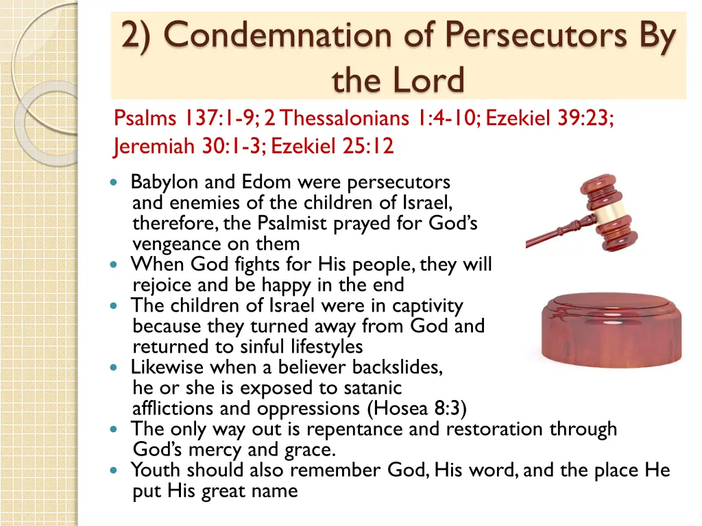 2 condemnation of persecutors by the lord psalms