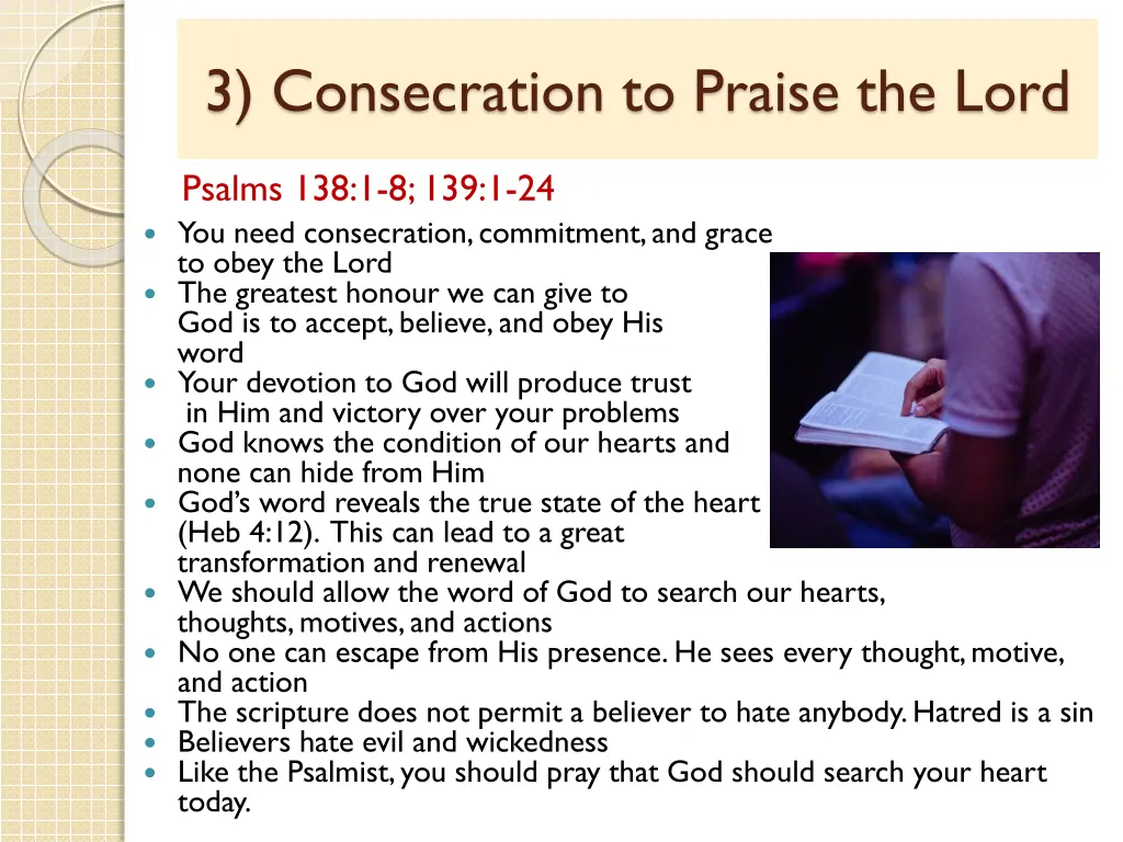 3 consecration to praise the lord