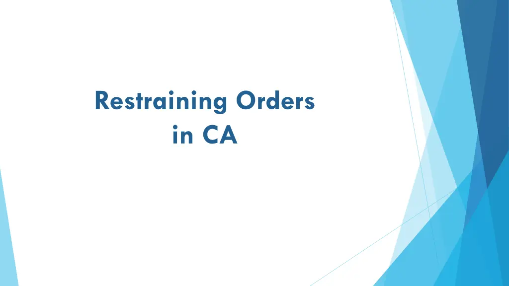 restraining orders in ca