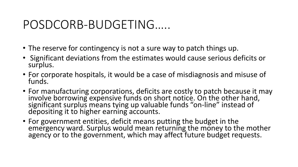 posdcorb budgeting 11