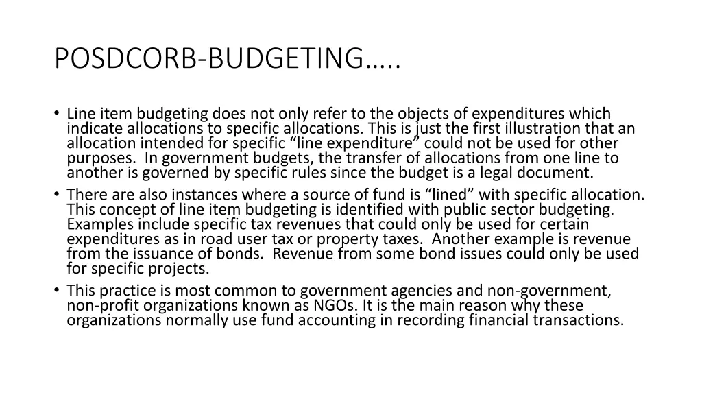 posdcorb budgeting 20