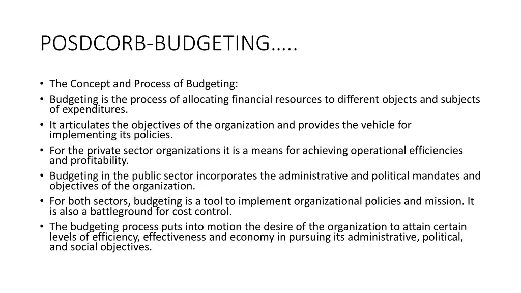 posdcorb budgeting 4