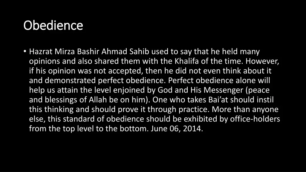 obedience obedience