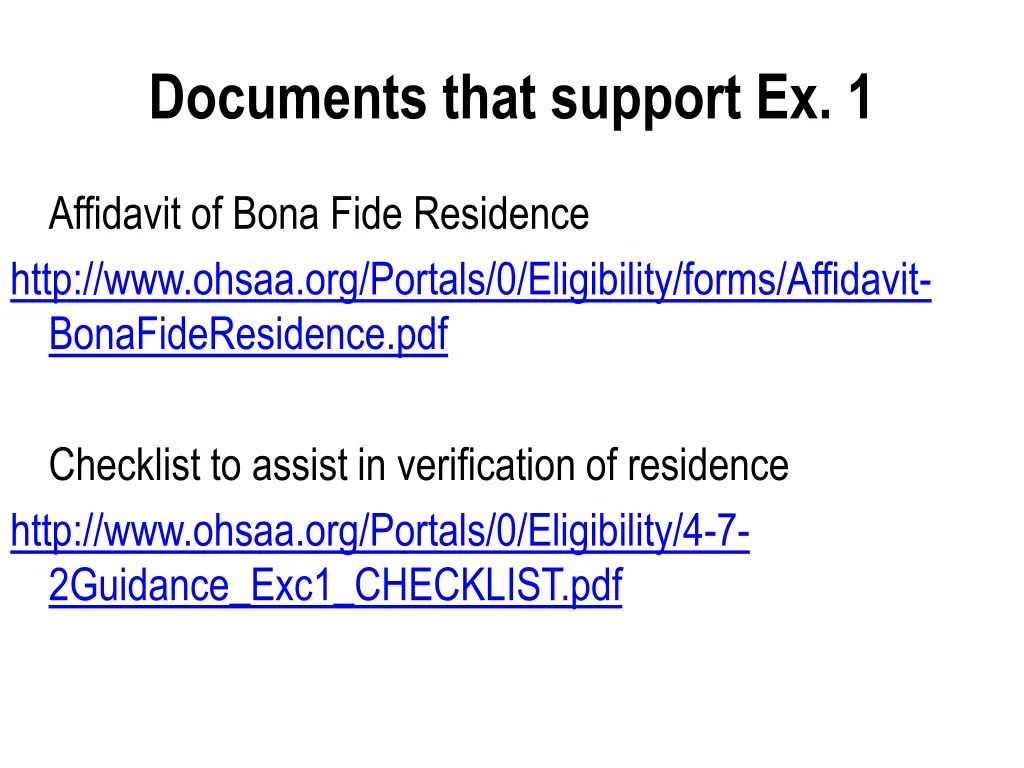 documents that support ex 1