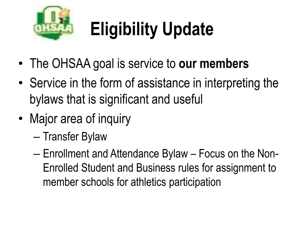 eligibility update