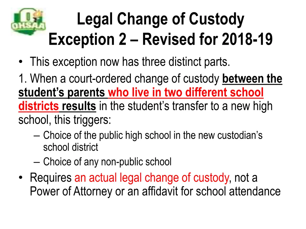 legal change of custody exception 2 revised