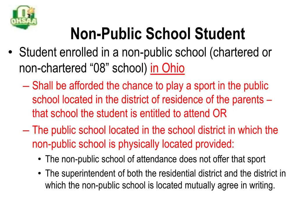 non public school student student enrolled