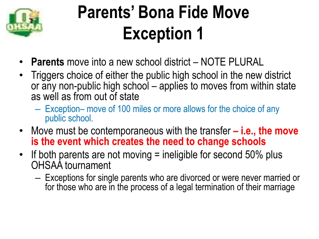 parents bona fide move exception 1