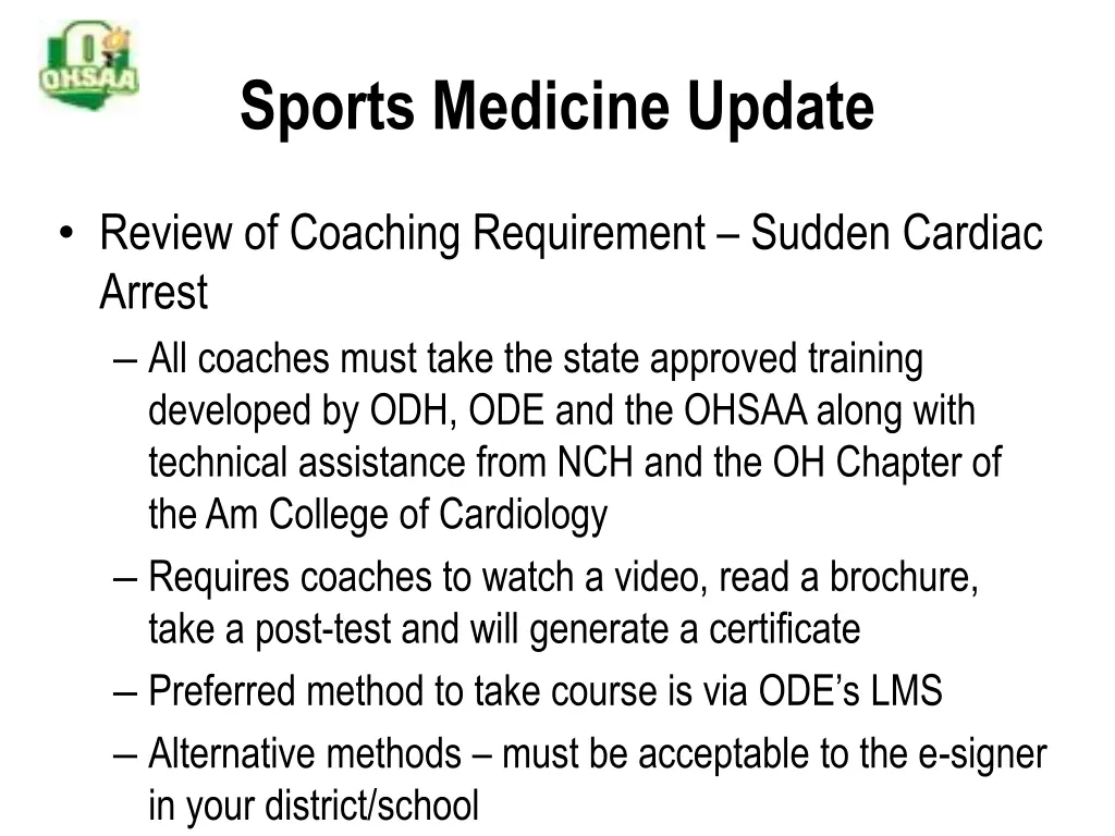 sports medicine update