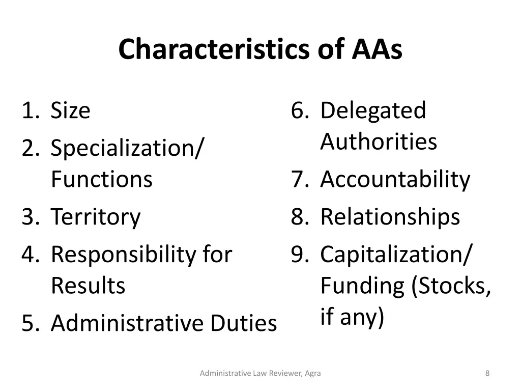 characteristics of aas