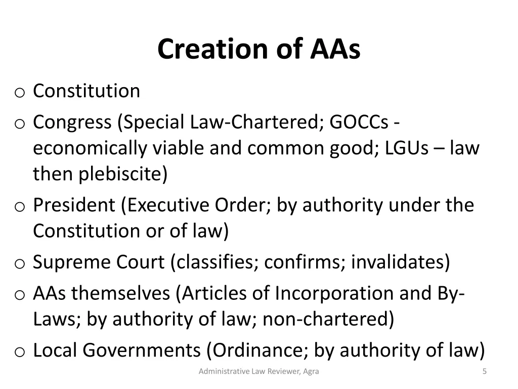 creation of aas