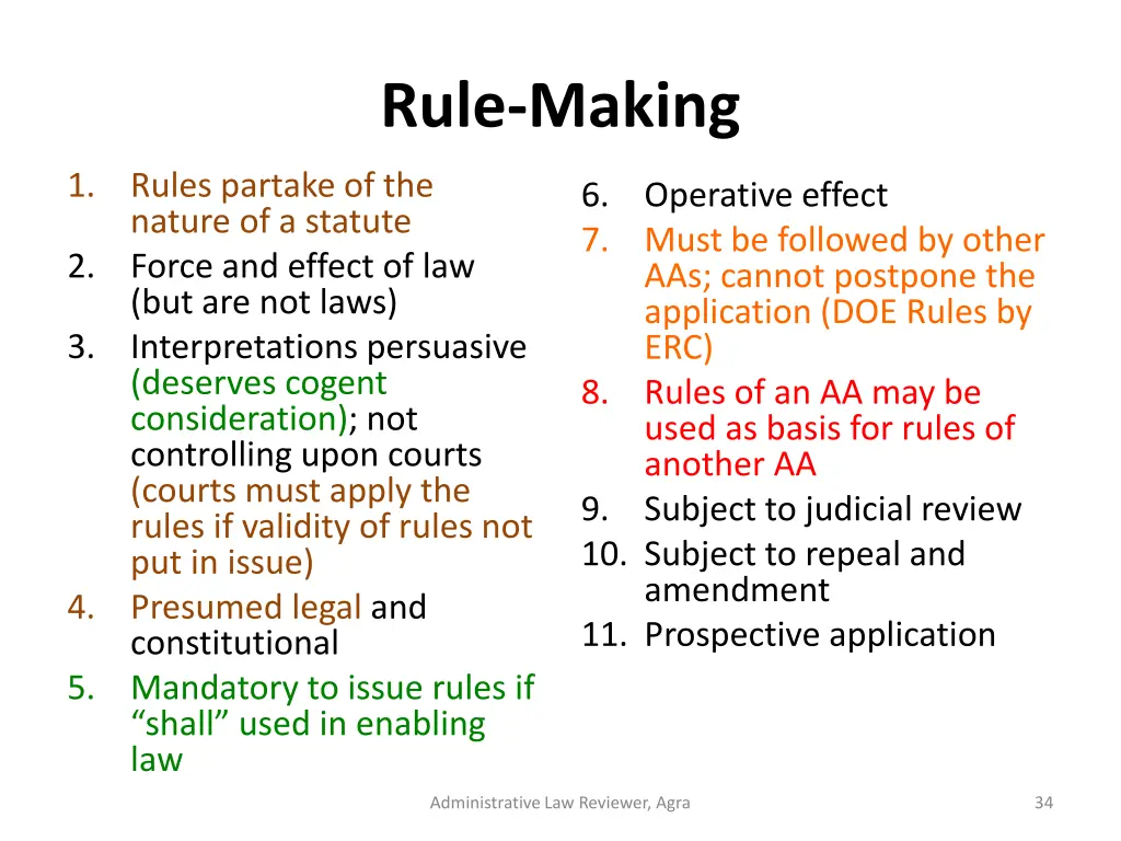 rule making 1