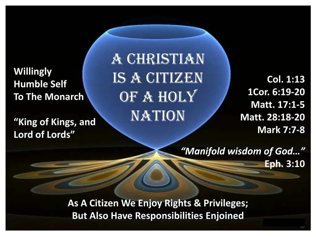 a christian is a citizen of a holy nation