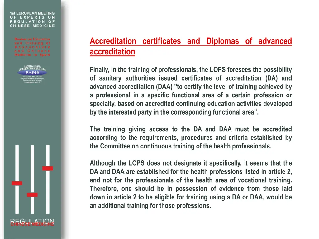 accreditation certificates and diplomas