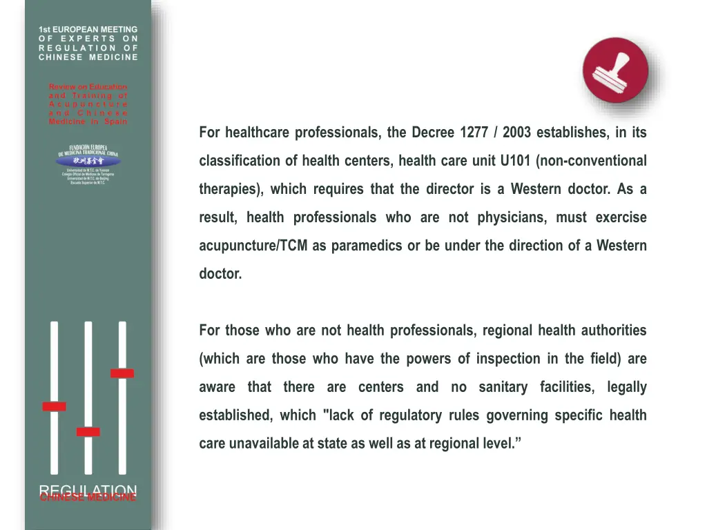 for healthcare professionals the decree 1277 2003