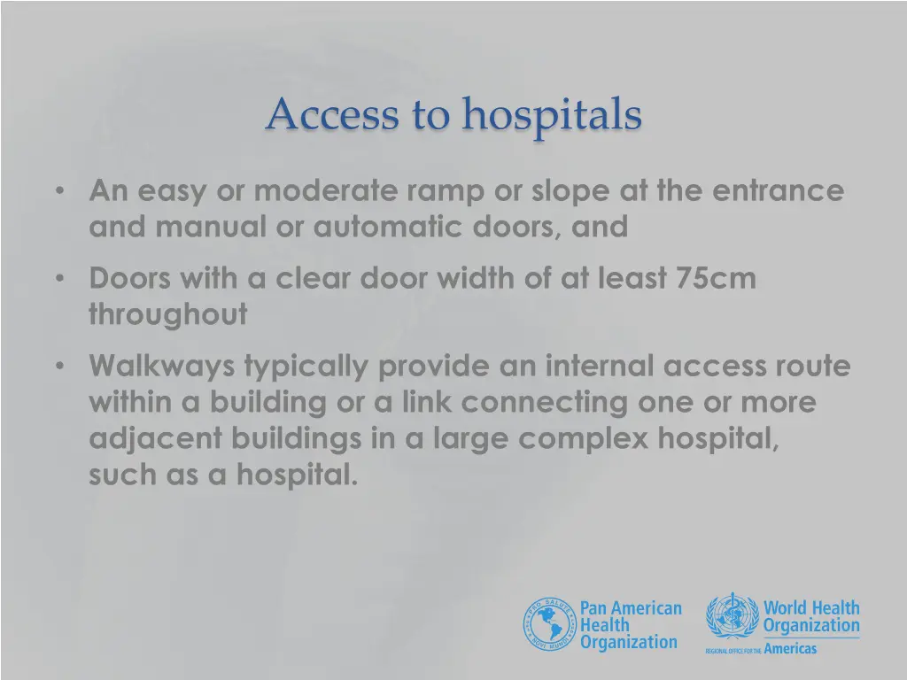 access to hospitals