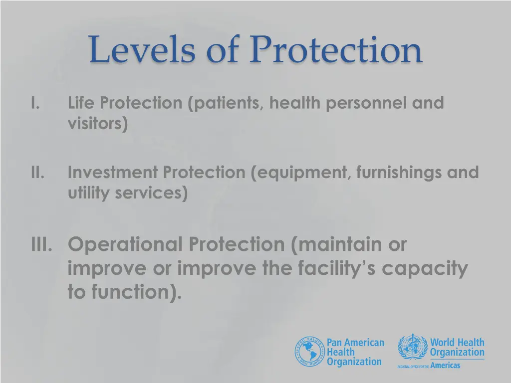 levels of protection