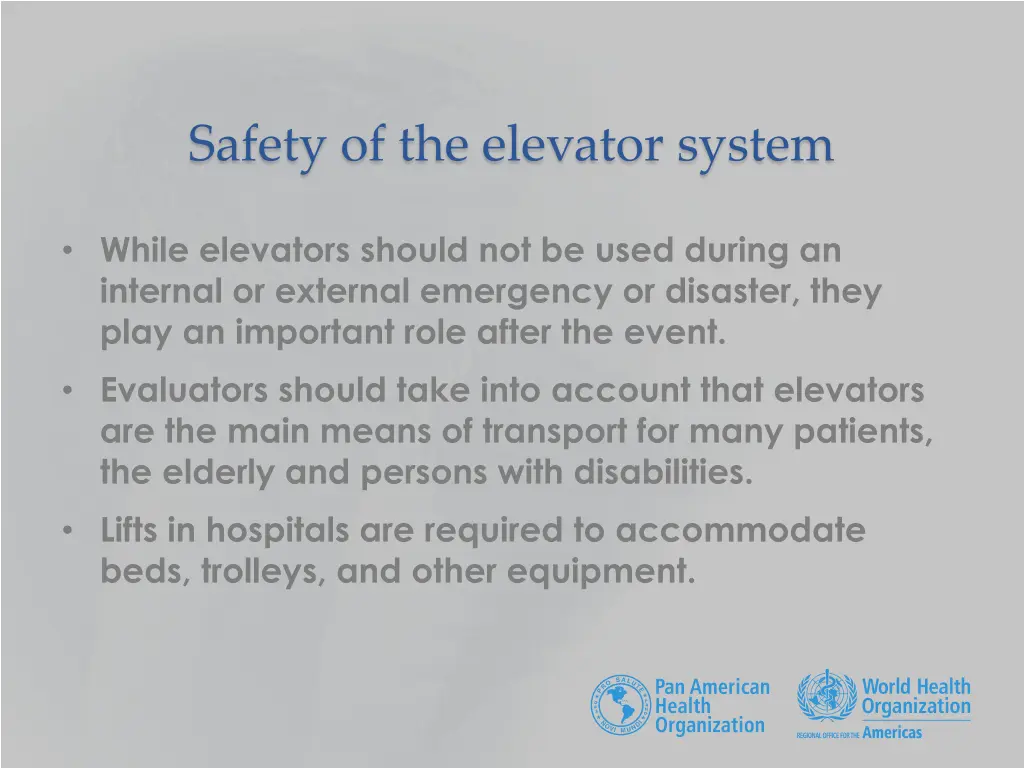 safety of the elevator system