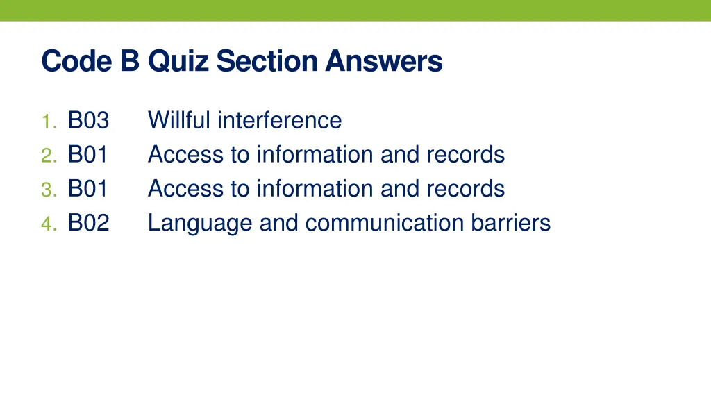 code b quiz section answers