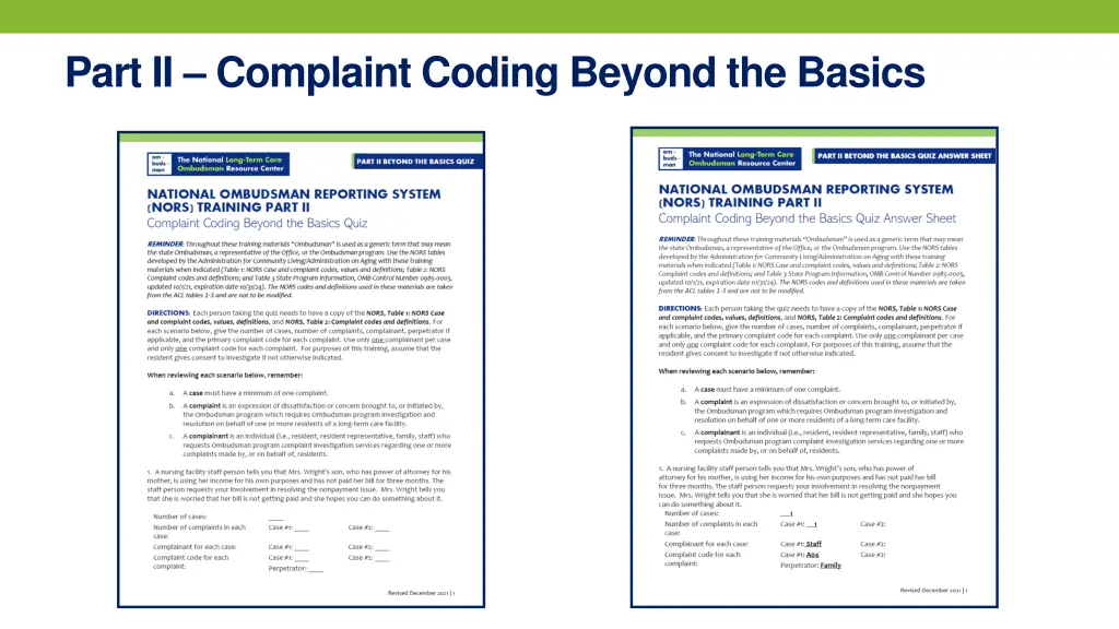 part ii complaint coding beyond the basics