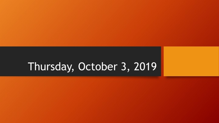 thursday october 3 2019