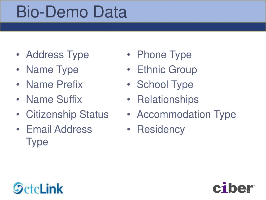 bio demo data