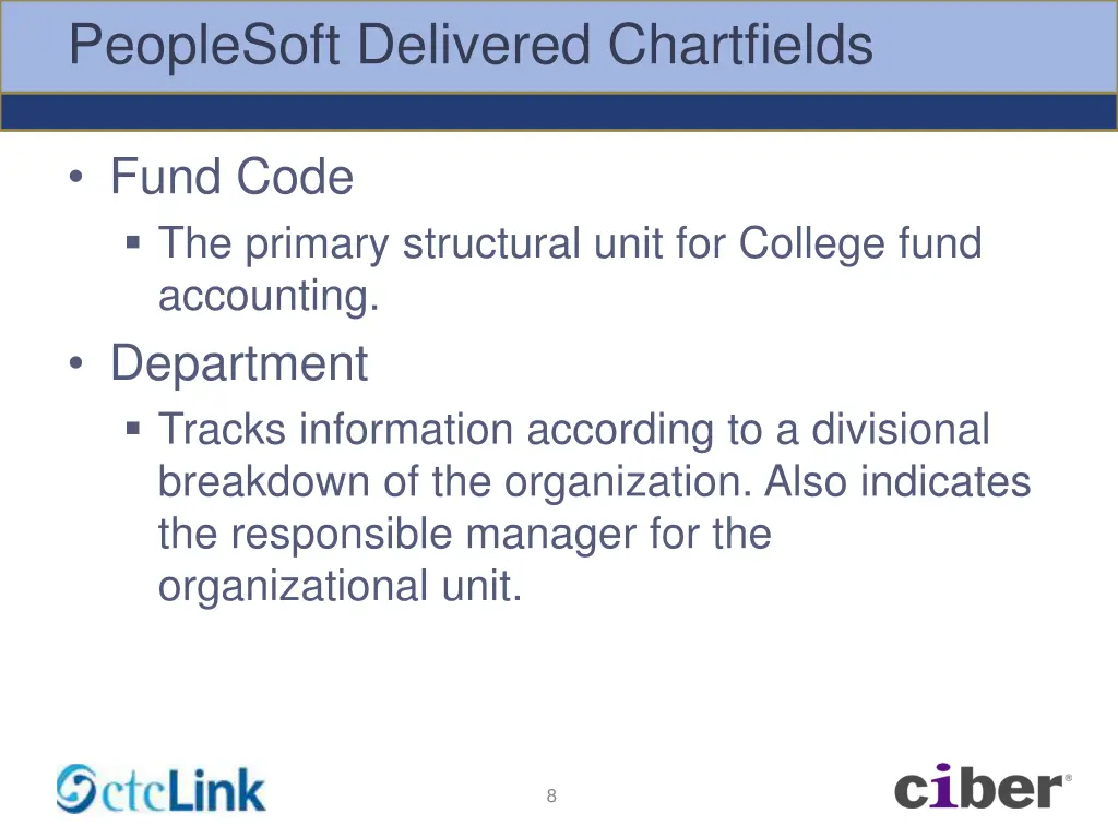 peoplesoft delivered chartfields 2