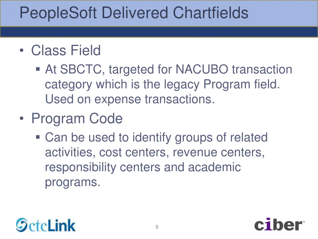 peoplesoft delivered chartfields 3