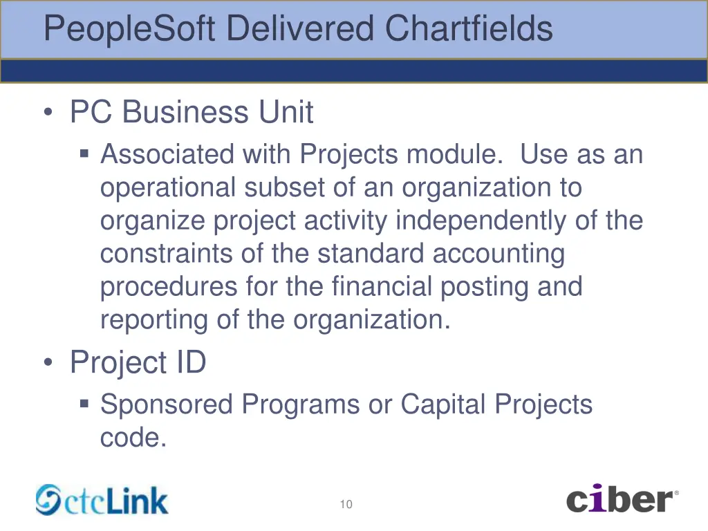 peoplesoft delivered chartfields 4