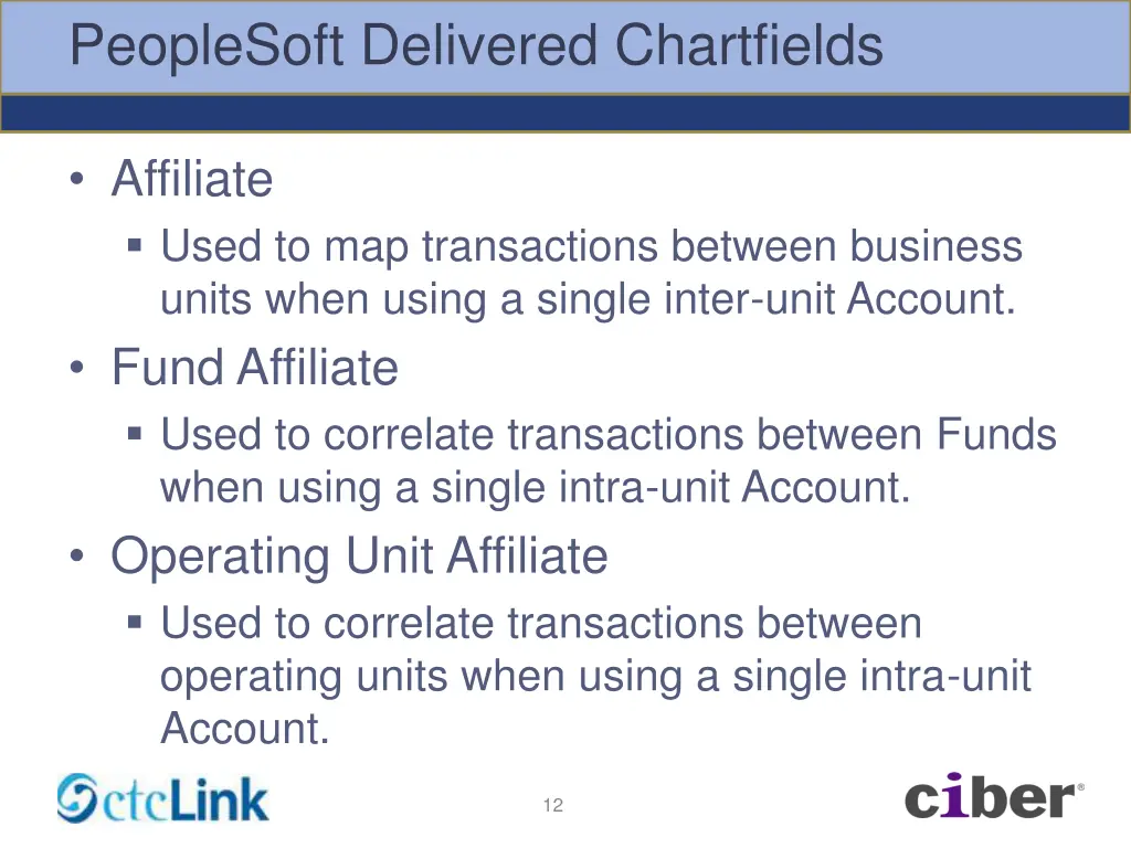 peoplesoft delivered chartfields 6