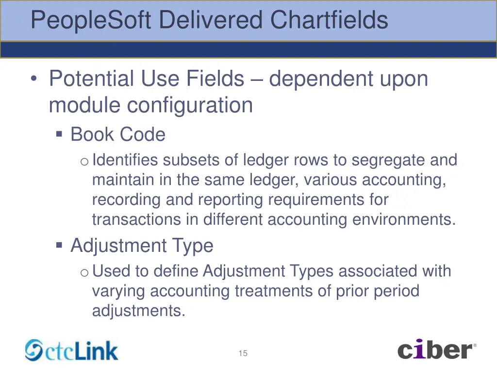 peoplesoft delivered chartfields 9