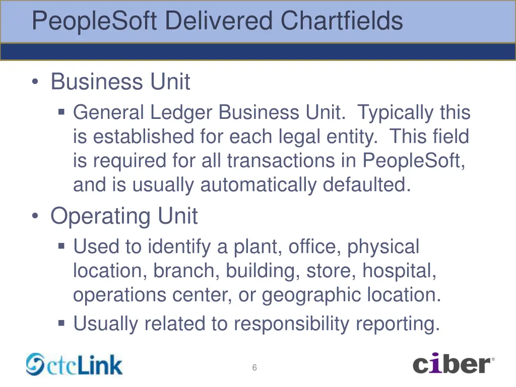 peoplesoft delivered chartfields