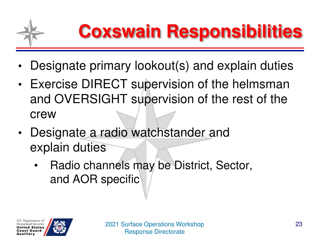 coxswain responsibilities 1