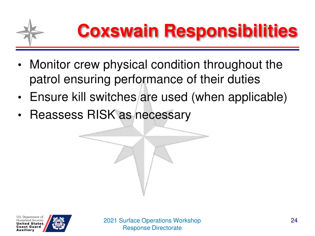 coxswain responsibilities 2