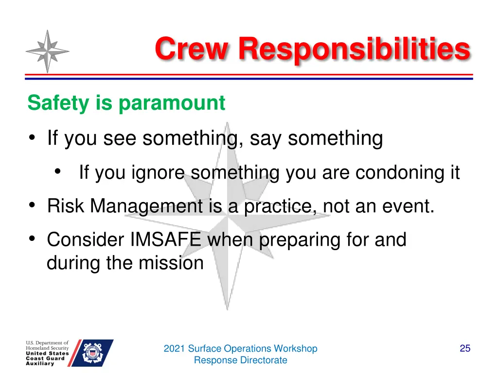 crew responsibilities