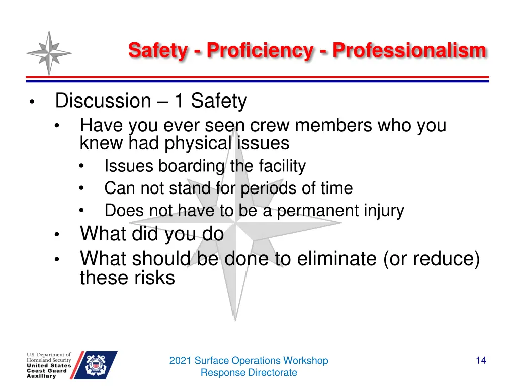 safety proficiency professionalism