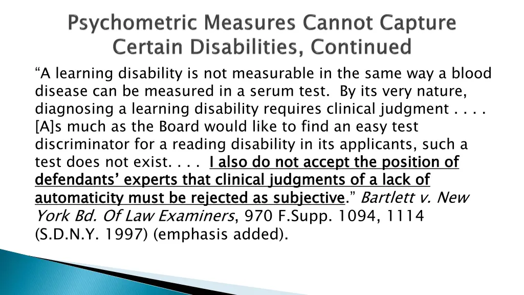 a learning disability is not measurable