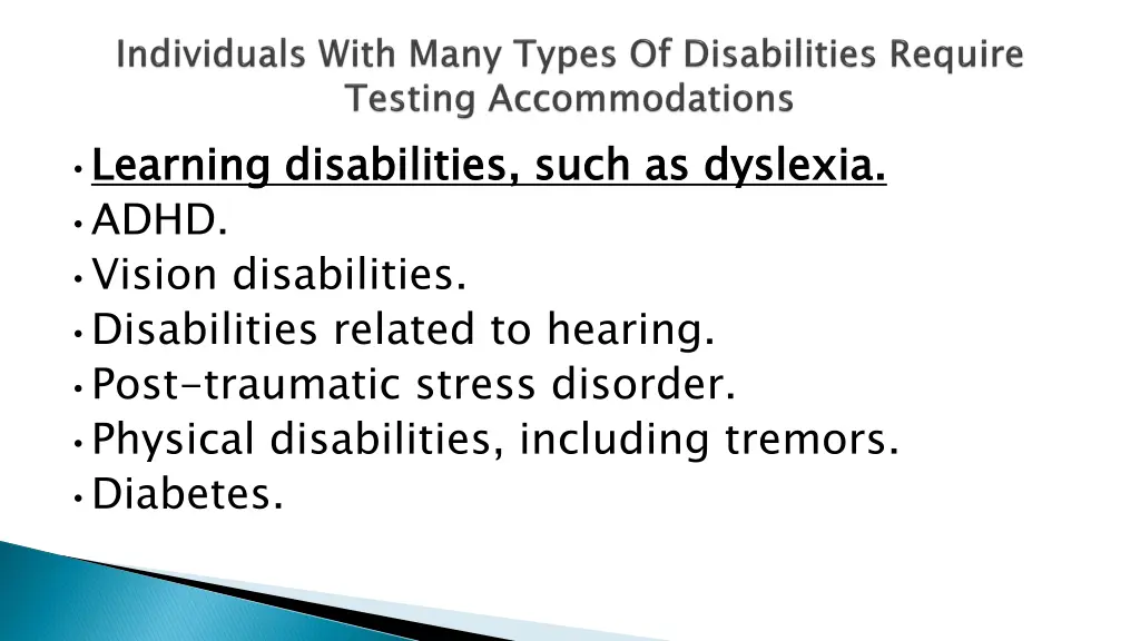 learning disabilities such as dyslexia adhd