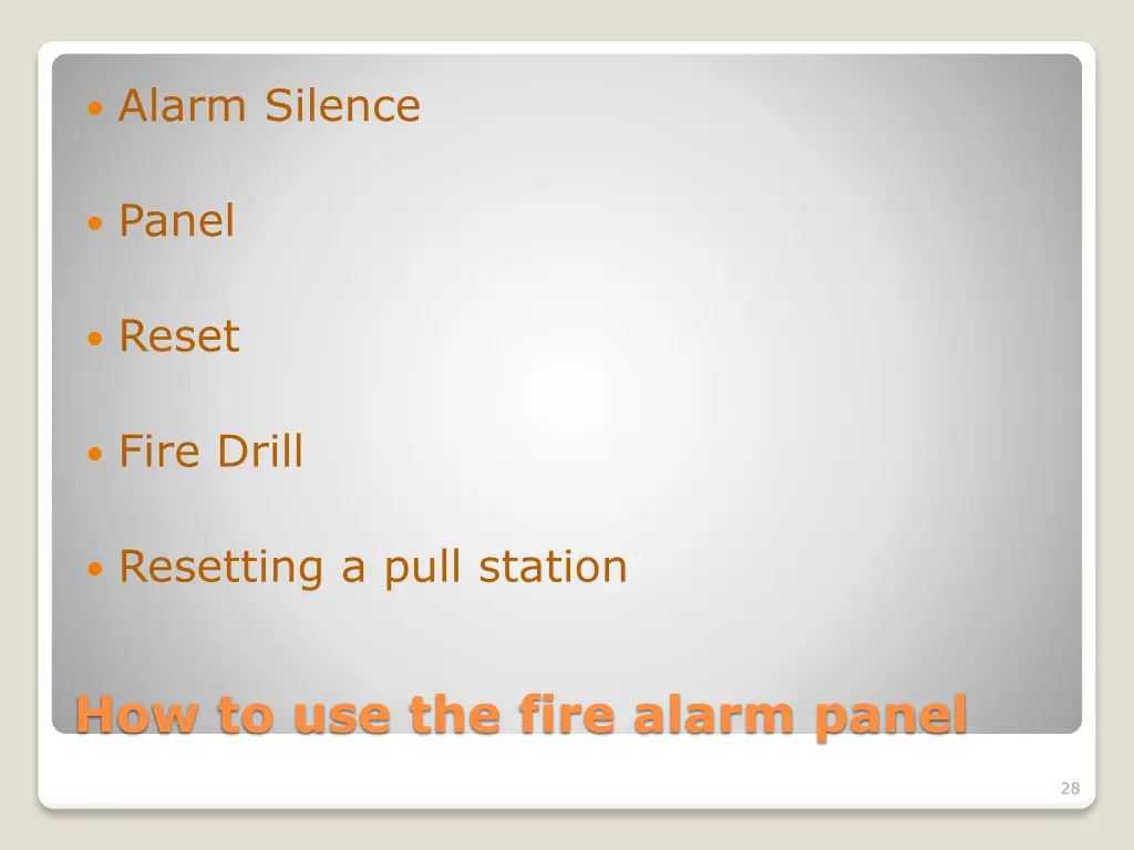 alarm silence