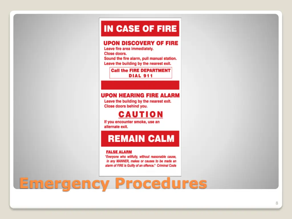 emergency procedures