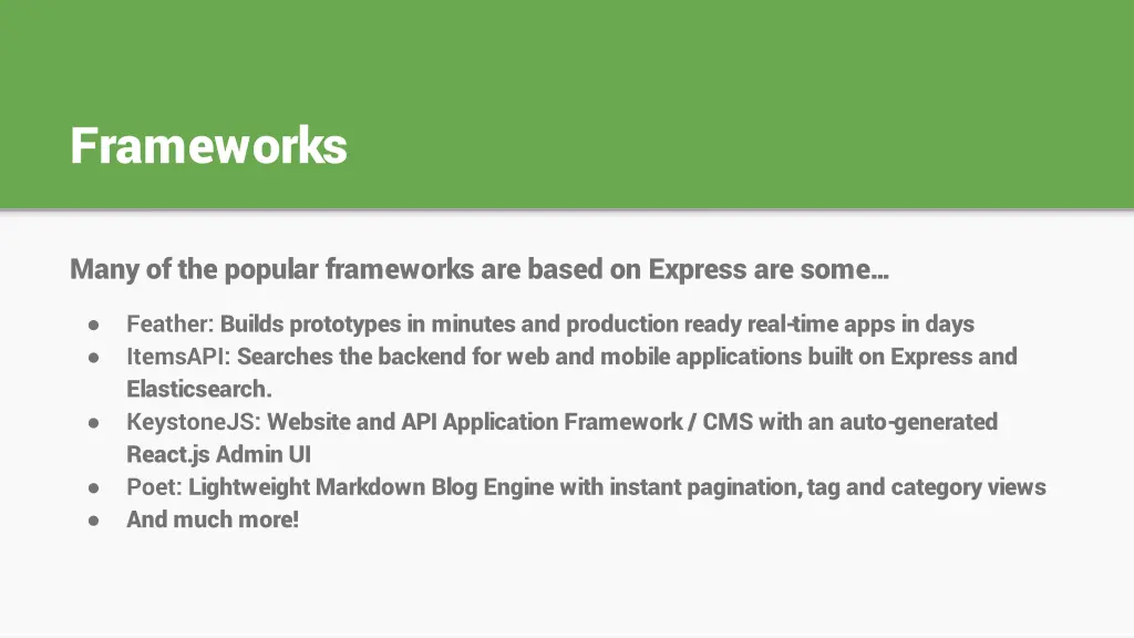 frameworks