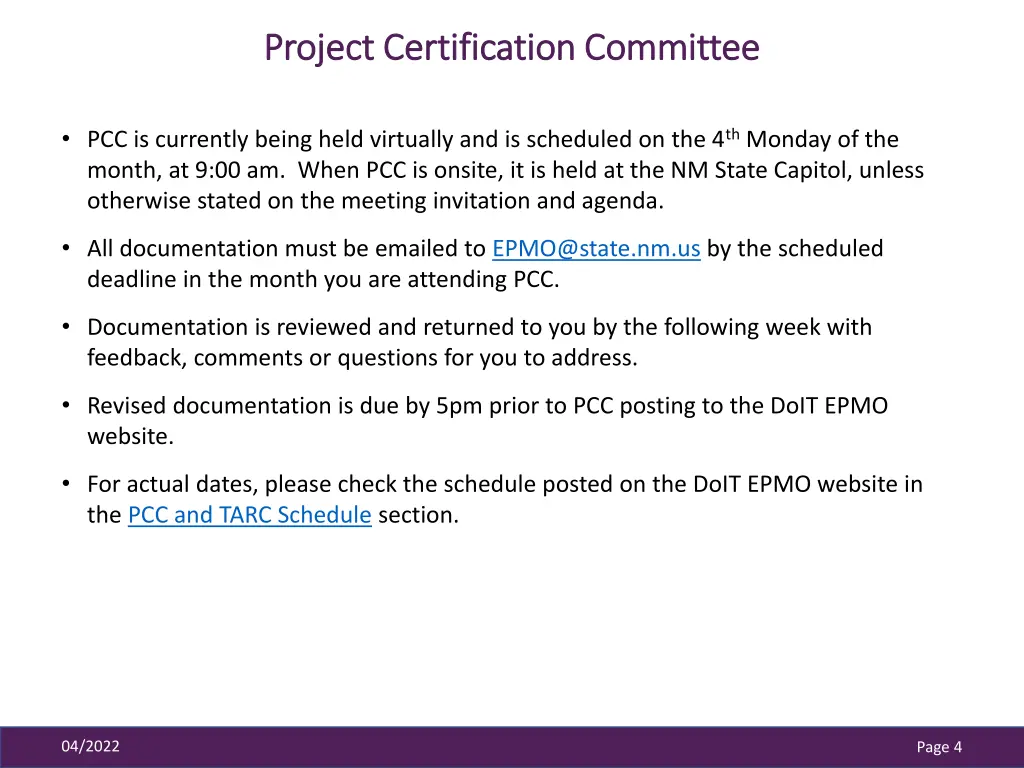 project certification committee project 1