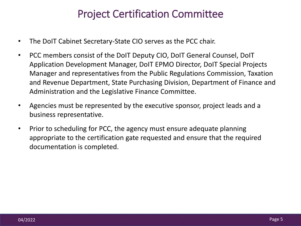 project certification committee project 2