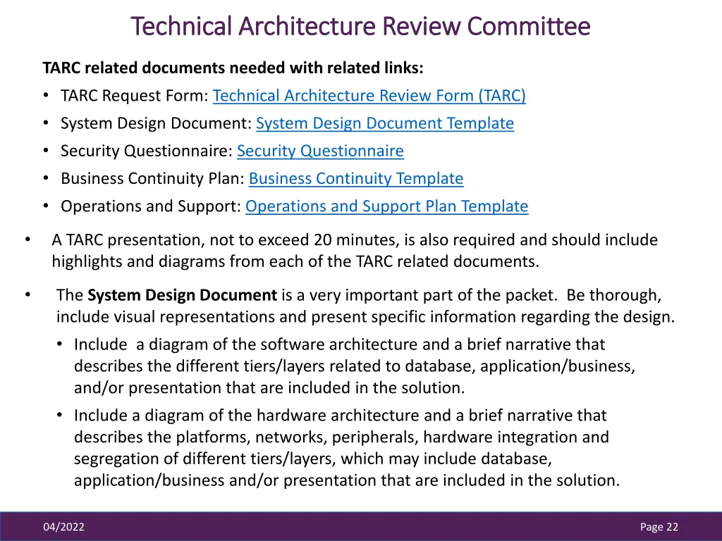 technical architecture review committee technical 3